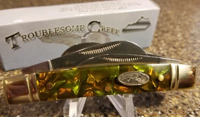 Troublesome Creek 7011CEG, 3-5/8", Congress Jade Green Celluloid, NEW Old Stock