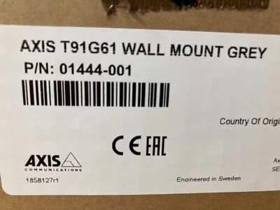 Axis Communications T91G61 Wall Mount 01444-001 Gray/Grey New in Sealed Box - Image 1 of 3