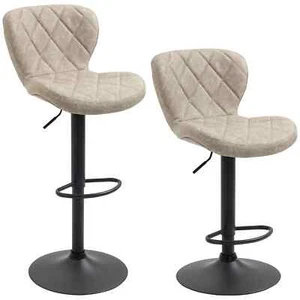 Bar Stools, Set of 2 Breakfast Bar Chairs, Swivel Barstools with Backrest - Picture 1 of 11