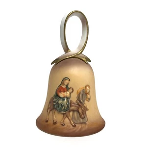 Vintage Porcelain Hand Bell Holy Family Fleeing to Egypt on Donkey Religious - Picture 1 of 8