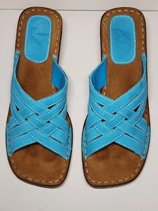 White Mountain Aqua Blue Slip On With Heel - Picture 1 of 12