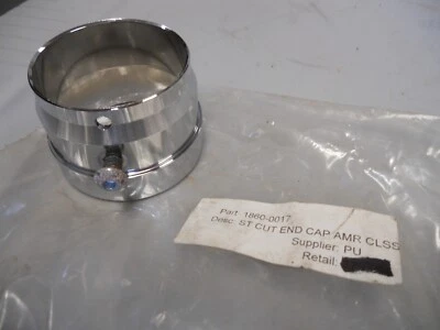 Новый из старых запасов жесткий хромированный торцевой болт с прямым вырезом для классических труб 2,50 дюйма - Изображение 1 из 4