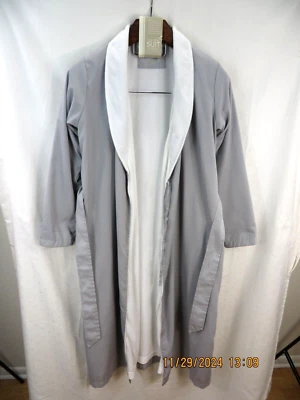 GILLIGAN & O' MALEY TALLA XS/S Algodón/Poliéster Gris Blanco Forro Bata Vestido Casa Foto 1 de 4