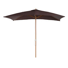 Outsunny Wooden Garden Parasol Sun Shade Patio Umbrella Canopy Dark Coffee