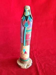 Native American Navajo KACHINA DOLL, SHALAKO Style Hand Carved Artist Signed 9" - Bild 1 von 13