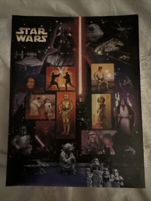 Hoja completa de estampillas postales de 41 centavos Star Wars 2007 30 aniversario USPS Foto 1 de 4