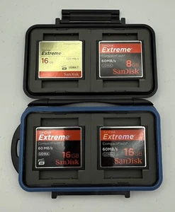 4 x Sandisk Extreme Compact Flash CF Memory Cards with Hard Water Proof Case - Picture 1 of 3
