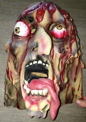 UGLY ZOMBIE MONSTER HALLOWEEN LATEX/RUBBER MASK MENS ONE SIZE BLOODY GROSS! - Image 1 of 3