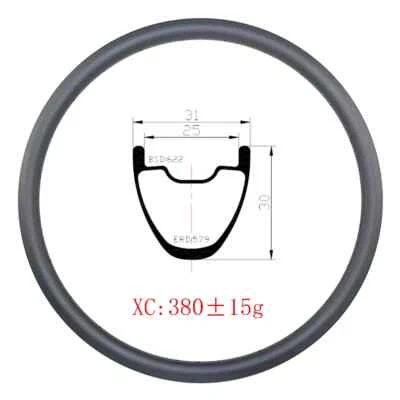 Llanta de bicicleta 29er carbono MTB XC 31*30mm cubierta tubeless UD 3k 12k 24H 28H 32H Foto 1 de 4
