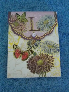Punch Studio "L" Monogram Mini Pocket Notepad Gold Foil Jewel Embellished - Picture 1 of 5