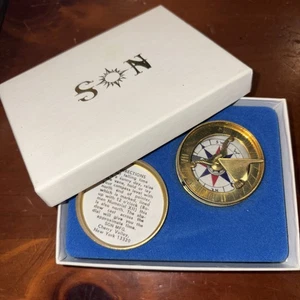 Vintage Son Mfg Co Brass Cased Navigational Sun Pocket Compass - Picture 1 of 3