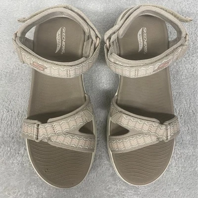 Skechers Sandals 7 Womens Go Walk Arch Fit Affinity Dark Taupe Comfort Casual - Image 1 of 4