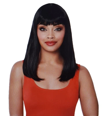 Peluca Bob Larga, Negra, Accesorio de Halloween para Adultos, por cierto para celebrar GRATIS SH Foto 1 de 4