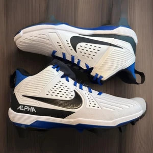 Nike Mens 10.5 Alpha Menace Strong Football Cleats White/Hyper Royal II5139-101 - Picture 1 of 6