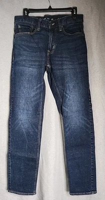 Old Navy Denim Jeans Pants Slim 32 X 34 Dark Blue Wash Built In Flex 5 Pocket  - Image 1 of 4