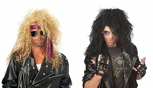 Erwachsene Heavy Metal Rocker Bon Jovi Kostüm Perücke  - Bild 1 von 3