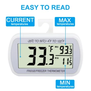 Waterproof Refrigerator Fridge Thermometer, Digital Freezer Room Thermometer,... - Picture 1 of 12