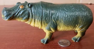 Hippopotamus Hippo Figure Gray Tan 4.5" 1998 TM Plastic Toy Africa Wild Animal - Picture 1 of 3