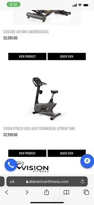 Bicicleta estática Vision - U60 (ligeramente usada y totalmente funcional). Foto 1 de 4