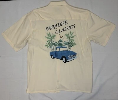 Paradise Key Shirt Men's XL Embroidered Classic Cars Button Short Sleeve - Image 1 of 4