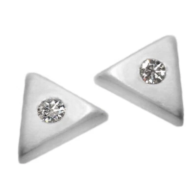 Orecchini Moderno Orecchini Triangolare con Zirconia 925 Argento Con Pietra - Immagine 1 di 4