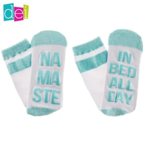 DEI Namaste In Bed All Day MESSAGE SOCKS – 1 pair - One Size - Picture 1 of 1