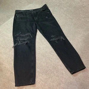 Lucky Brand 10 30x26 Denim Jeans Hose Sienna Slim Boyfriend Distressed schwarz - Bild 1 von 12