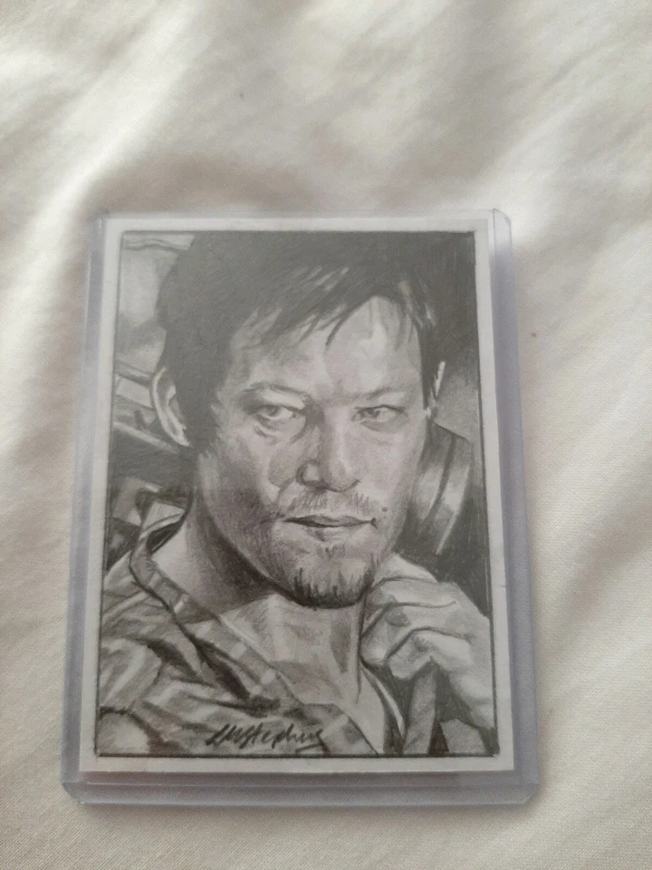 WALKING DEAD DARYL (NORMAN REEDUS) SKETCH CARD  PSC  - Image 1 of 1