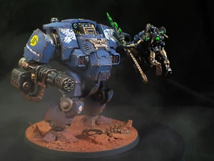 Ultramarines Primaris Redemptor Dreadnought - miniatura dipinta - Warhammer 40K - Foto 1 di 8