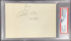 Arthur Ashe Signed Cut Tennis US Open Wimbledon Davis Cup Insc Autograph PSA/DNA - Picture 1 of 3