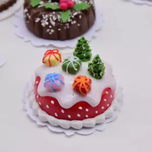 Miniature Christmas Designs Cake Lovely for a dollhouse 1:12 scale - Picture 1 of 3