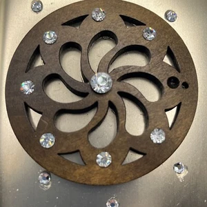 HANDMADE CUSTOM METAL WALLET WITH SPIRAL FLOWER LOGO - Picture 1 of 12