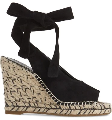 Joie Mujeres Kael Negro Gamuza Cuña Alpargata Sandalias Punta Abierta Tacones Abiertos 39 $278 Foto 1 de 4