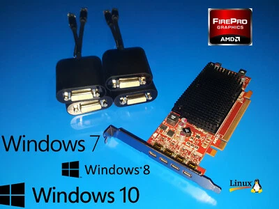 Optiplex 390 790 980 990 7010 7020 9010 9020 4-Monitor DVI Video Graphics Card  - Image 1 of 2