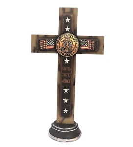 Army Military Cross Pedestal United States 13x7inch Patriotic Decor New - Picture 1 of 4