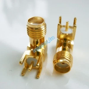 10Pcs SMA female jack solder PCB mount right angle 90° Coaxial RF Connector - Picture 1 of 6