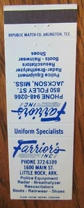 STORE: FARRIOR'S UNIFORM POLICE EQUIPMENT (JACKSON MS LITTLE ROCK ARKANSAS) -G23 - Picture 1 of 1
