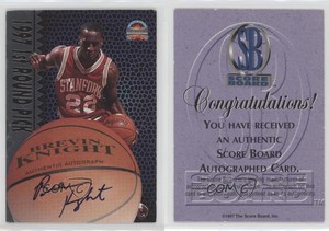 1997 Score Board Auto Basketball Signatures Silver Brevin Knight Rookie Auto RC