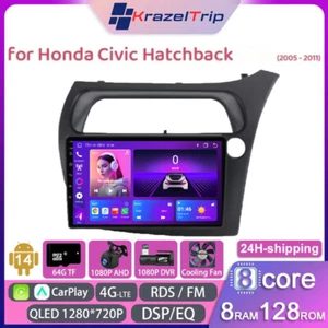 8-Core Car Stereo for Honda Civic Hatchback RHD 2005-2011 Carplay Andriod 4G DSP - Picture 1 of 34