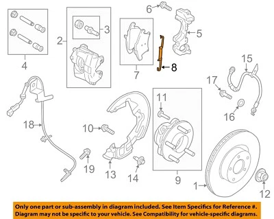 Componentes de freno Ford OEM 13-20 Fusion - Pastillas de freno resorte DG9Z2B486A Foto 1 de 2