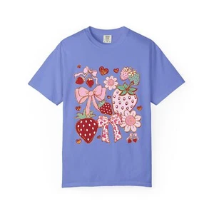 Strawberry Pattern T-Shirt, Cute Summer Tee, Fun Graphic Shirt, Gift for [...] - Picture 1 of 17
