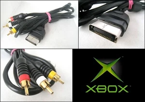 Genuine Microsoft XBOX Original Black Composite RCA AV Cable - Picture 1 of 1