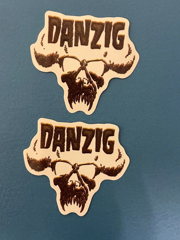 Lot of 2 DANZIG 2 1/2" x 2 3/4" Band Logo Stickers Black White FAST SHIP - Image 1 of 1