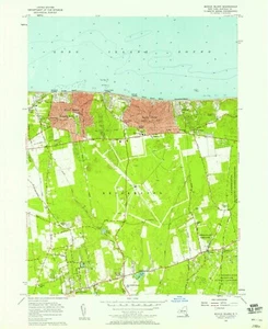 Middle Island, NY - 1956 Historical Vintage Map Print, Long Island Cartography - Picture 1 of 1
