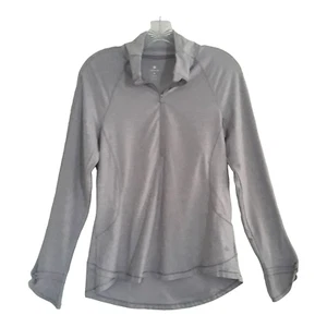 Apana Activewear Top Womens Med Lilac Asymmetrical 1/4 Zip Pockets - Picture 1 of 11