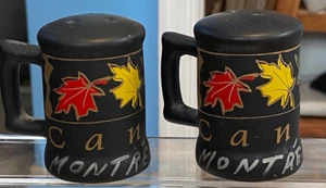Montreal Canada Unbranded Ceramic Salt & Pepper Shakers Set Approx 2.5" Long - Picture 1 of 5