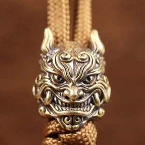 Outdoor Paracord EDC Knife Beads Lanyard Brass DIY Tools Pendant Bracelet Charm - Picture 1 of 10