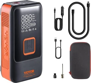 Tire Inflator Portable Air Compressor Dual Cylinders 12000mAh Auto-Off - Picture 1 of 12