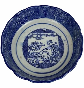 Antike japanische Arita blau & weiß Porzellan Schale - Meiji Periode um 19. Jh. - Bild 1 von 5