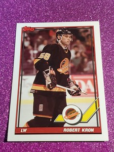 1991-92 Topps Canucks Hockey Card #52 Robert Kron